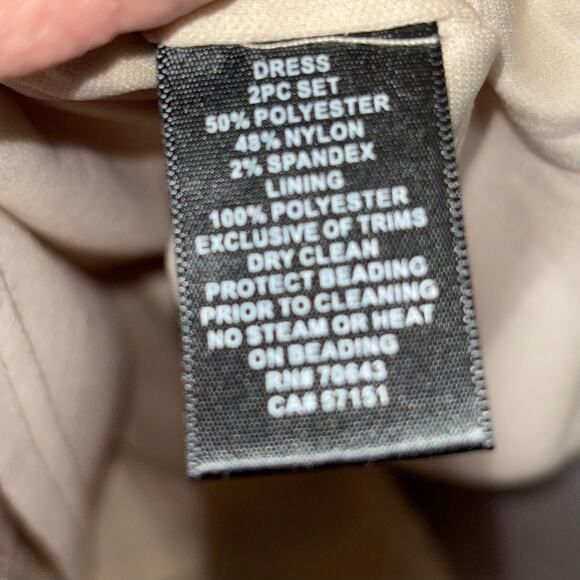 Jessica Howard Retro Champagne Sleeveless Lace Dress 4P Wedding Guest Dress - Picture 5 of 8